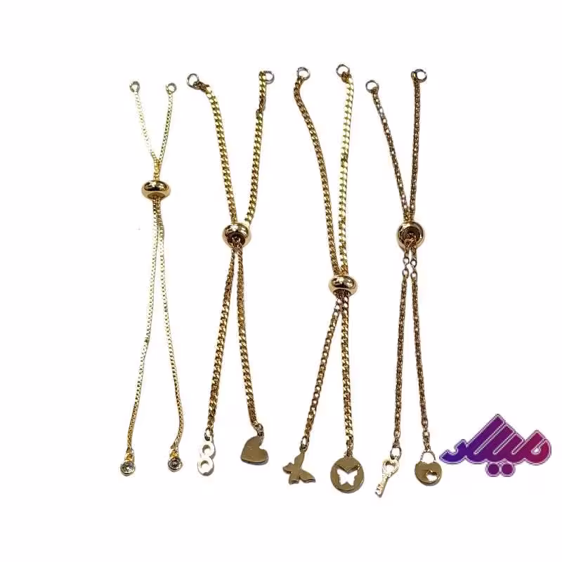 دستبند آسانسوری طلایی (طرح رندم)