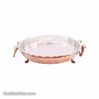 سینی مسی پایه دار زنجان سایز 1 دسته دار  کد PA-40