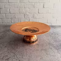 ظرف پذیرایی پایه دار مسی قطر 25 سانتی متر