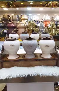 ست پاسماوری پایه دار سفید طوسی