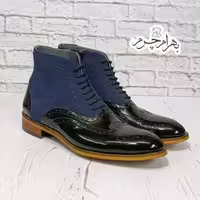 نیم بوت مردانه مجلسی چرم طبیعی دست دوز ریچموند ورنی اشبالت