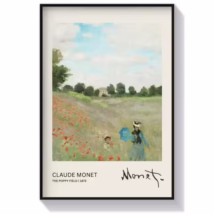تابلو دکوراتیو دشت شقایق اثر کلود مونه (Monet)