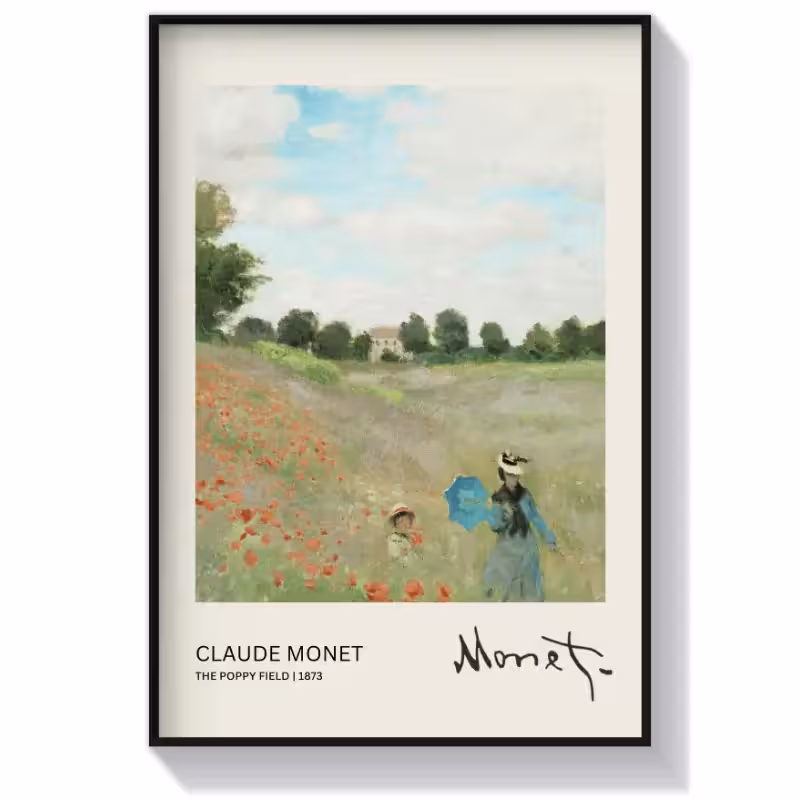 تابلو دکوراتیو دشت شقایق اثر کلود مونه (Monet)
