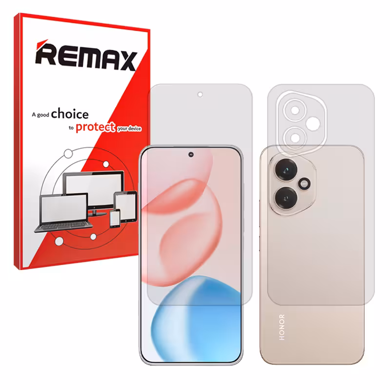 گلس صفحه نمایش و پشت گوشی آنر Honor 400 5g مدل هیدروژلی شفاف برند ریمکس کد SS