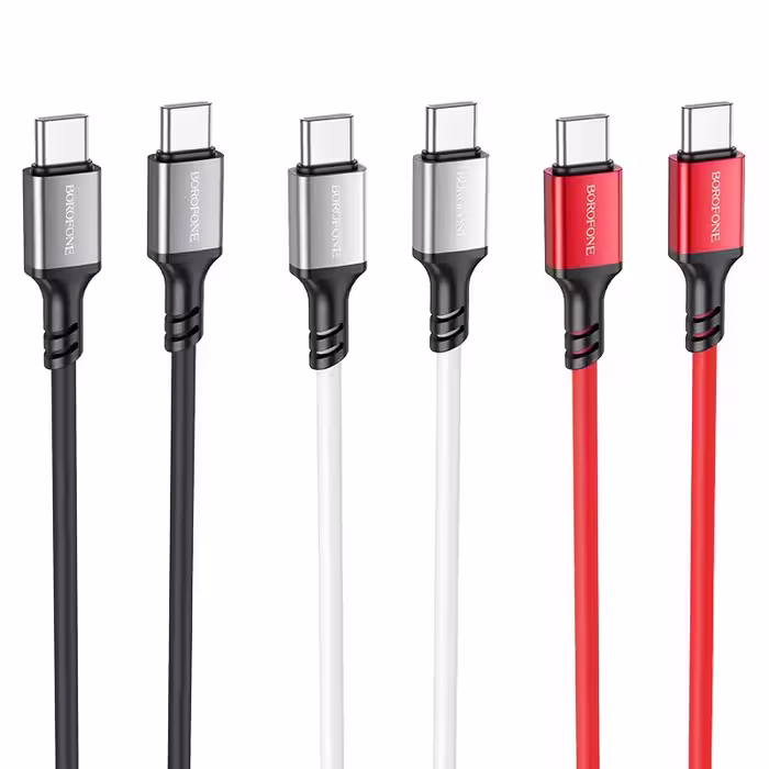 کابل شارژ 60 وات USB-C به USB-C بروفون مدل BX83 طول 1 متر