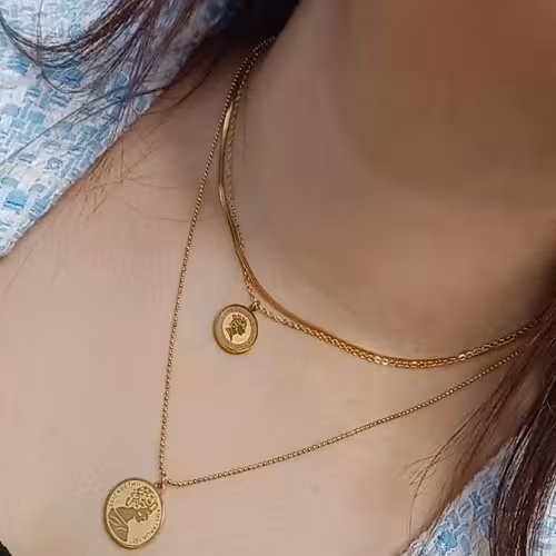 گردنبند استیل 3 لاین الیزابت کد ZG1015