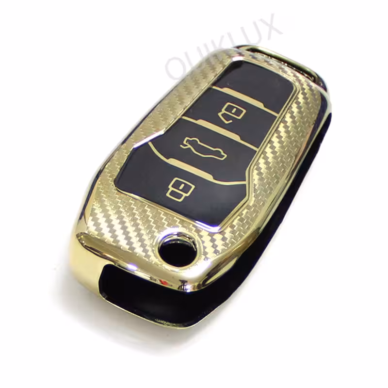 کاور سوییچ TPU طرح کربن ساینا و کوییک اس لاکچری MP – رنگ طلایی