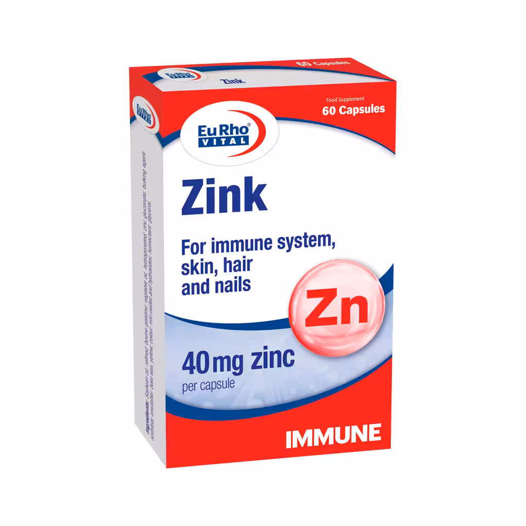 کپسول زینک 40 میلیگرم یوروویتال 60 عدد | EuRho Vital Zink 40 mg