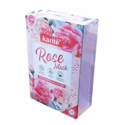 ماسک ورقه ای karite مدل رز قرمز حجم 25 گرمی (بسته 10 عددی)