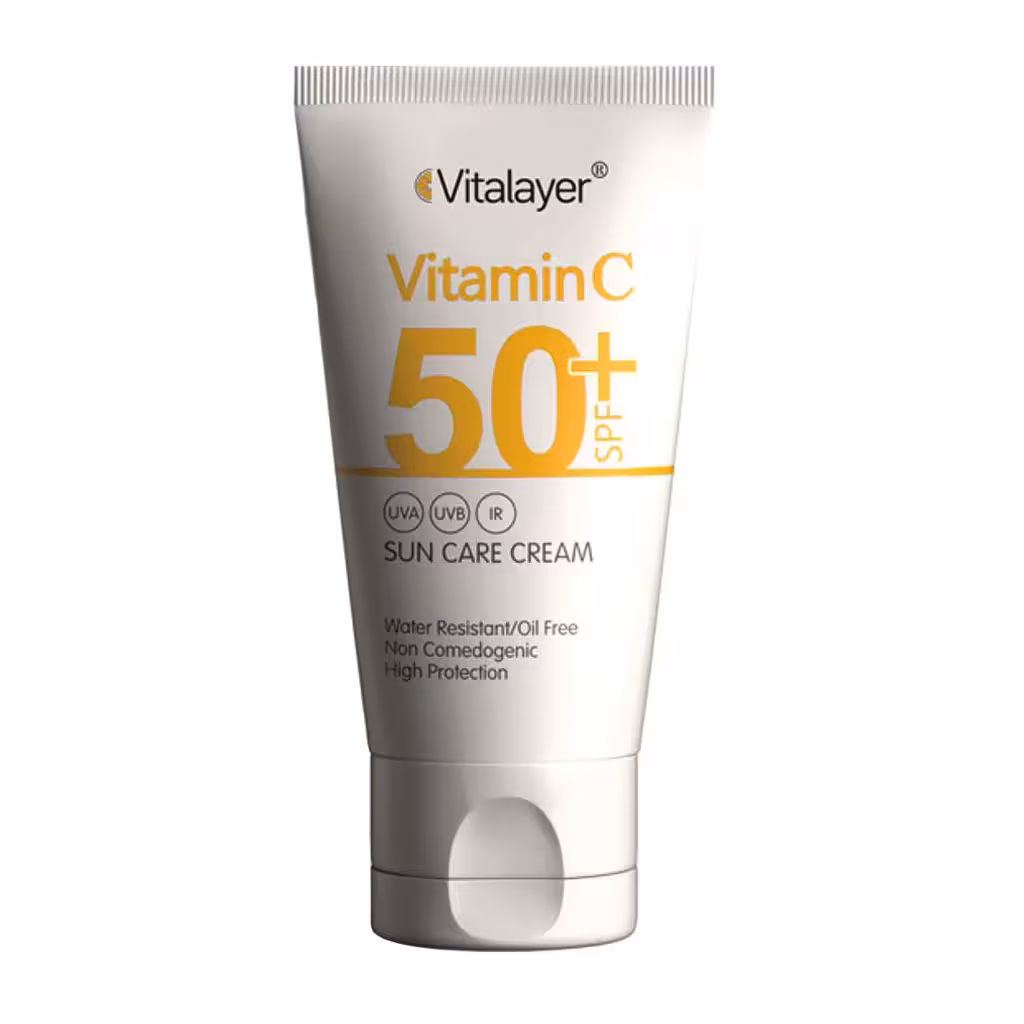 کرم ضد آفتاب SPF50  ویتامین سی بژ تیره 40 میلی لیتر ویتالیر Vitalayer