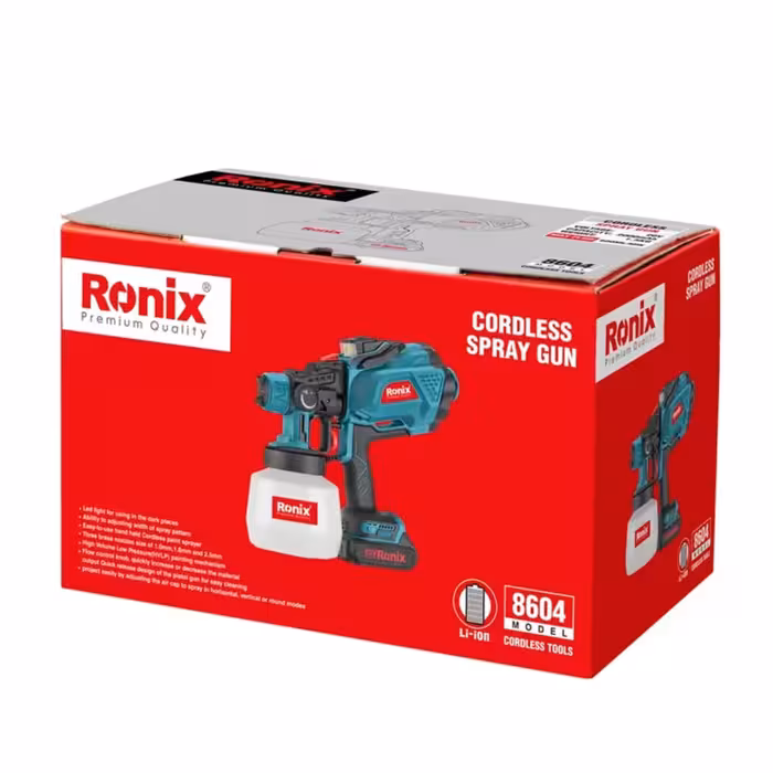 پیستوله رنگپاش شارژی رونیکس  مدل 8604 با باتری 20 ولتی