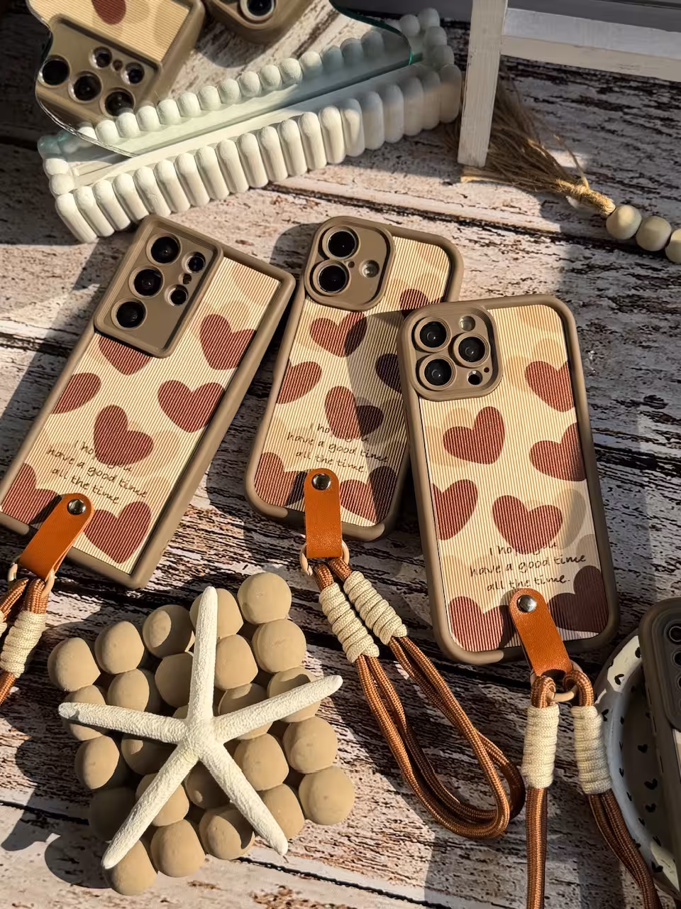 قاب قلب قهوه ای آیفون سامسونگ شیائومی