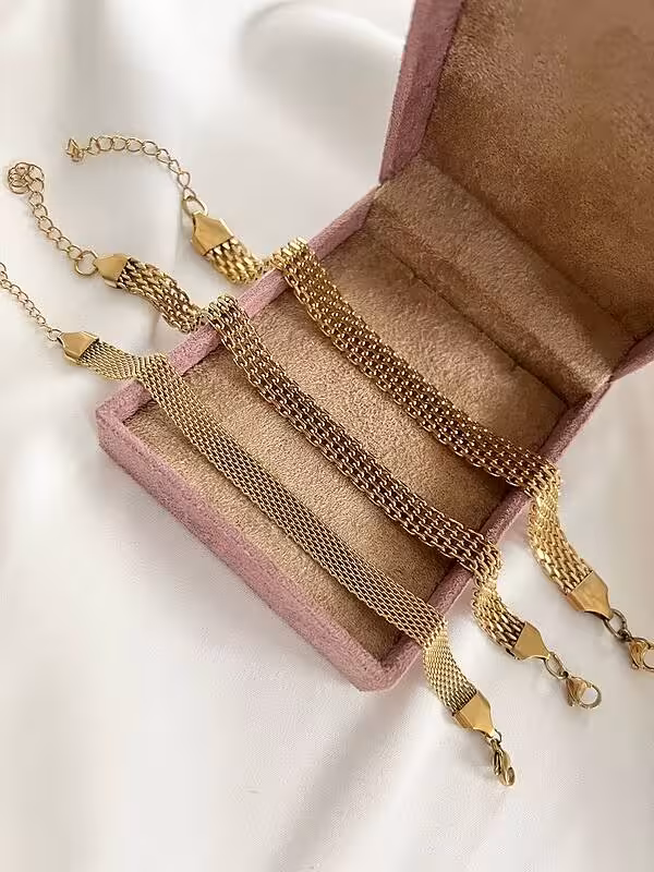 دستبندحصیری طرح طلا