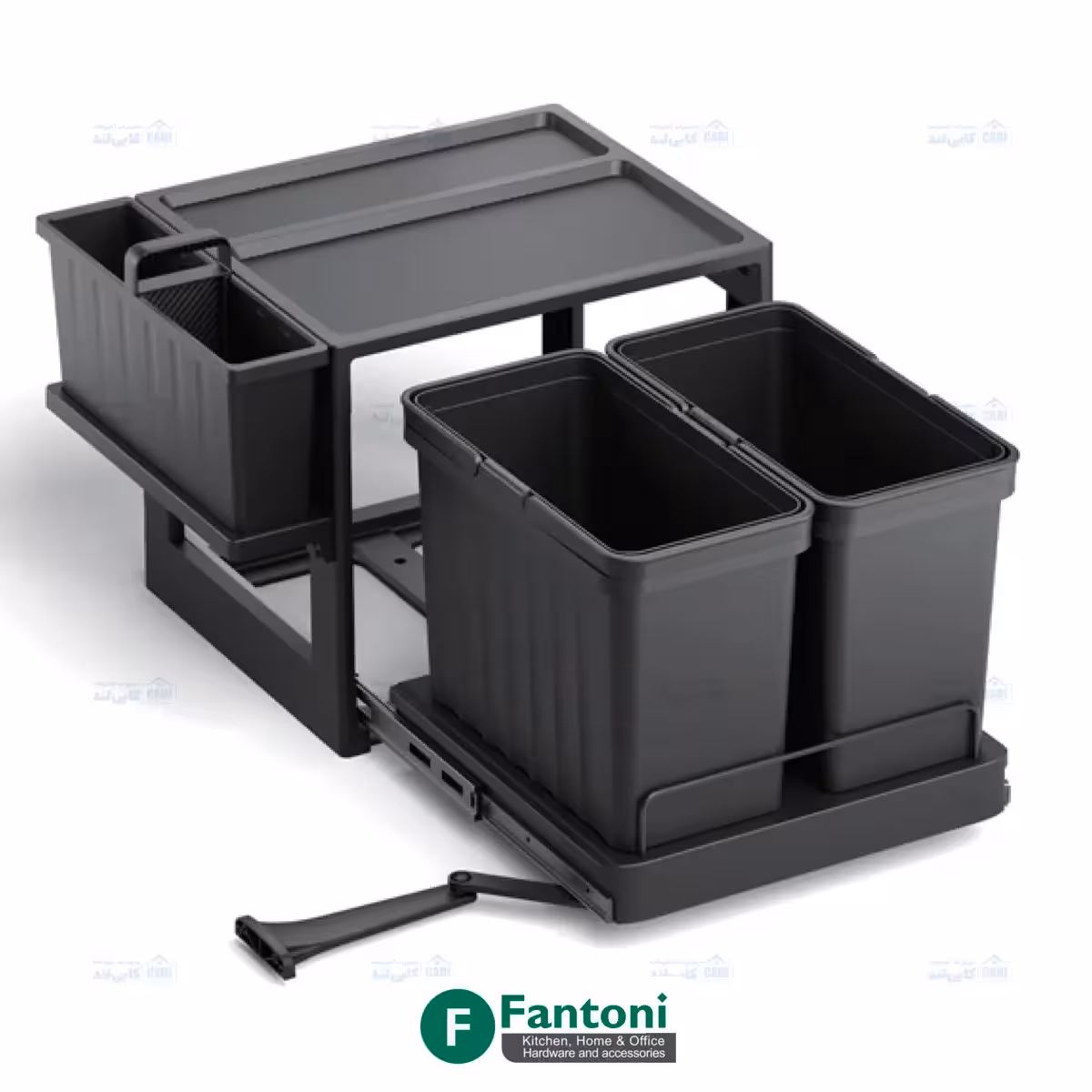 سطل چند منظوره توکار متصل به کف دو سطلی Fantoni جهت یونیت عرض 400mm فانتونی Q740