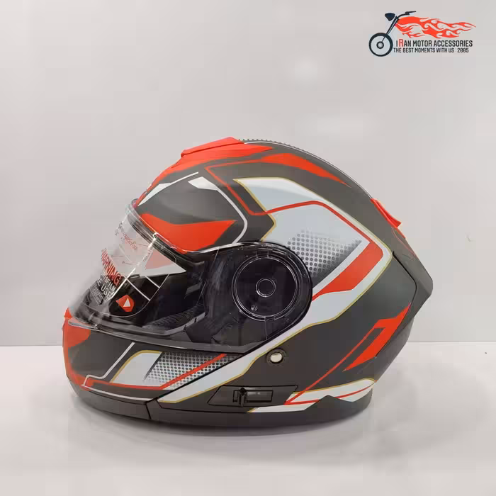 کلاه کاسکت فک متحرک ردلاین کد 937 قرمز طوسی