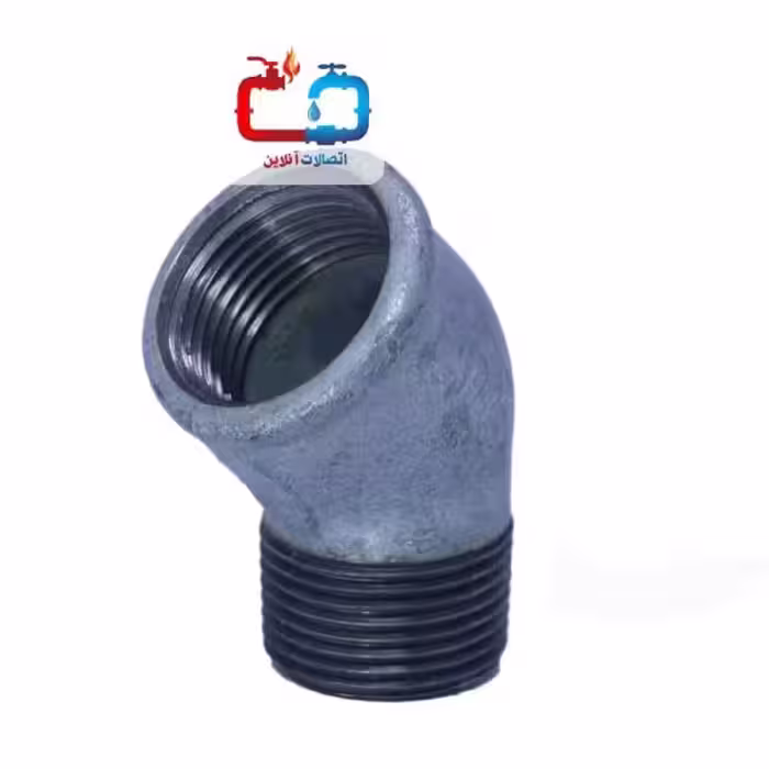چپقی دنده‌ای 1/2 اینچ 45 درجه گالوانیزه چین