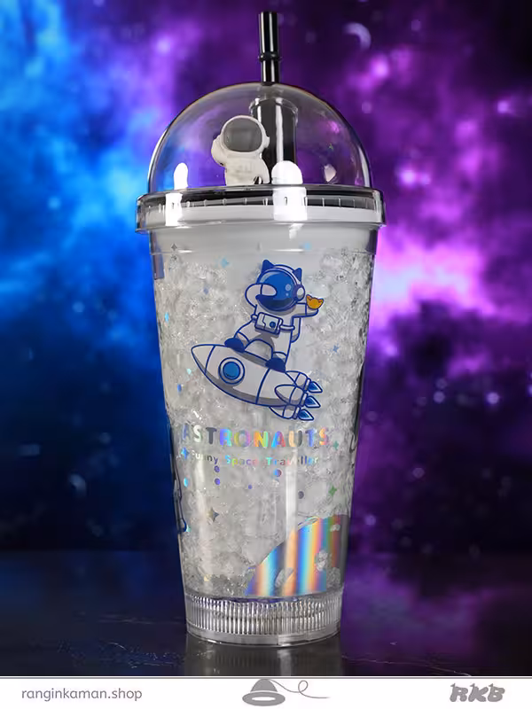 لیوان اسموتی طرح فضانورد Astronaut design smoothie glass