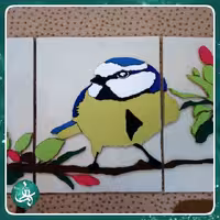 قاب معرق نمد طرح پرنده 