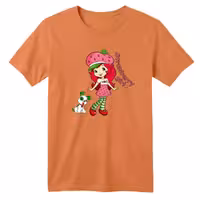 تی شرت آستین کوتاه بچگانه مدل دخترک توت فرنگی رنگ گلبهی