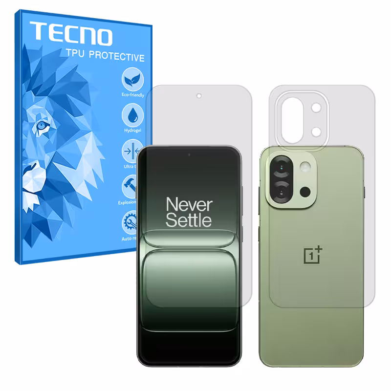 گلس صفحه نمایش و پشت گوشی وان پلاس 13s مدل هیدروژلی شفاف برند تکنو کد SS