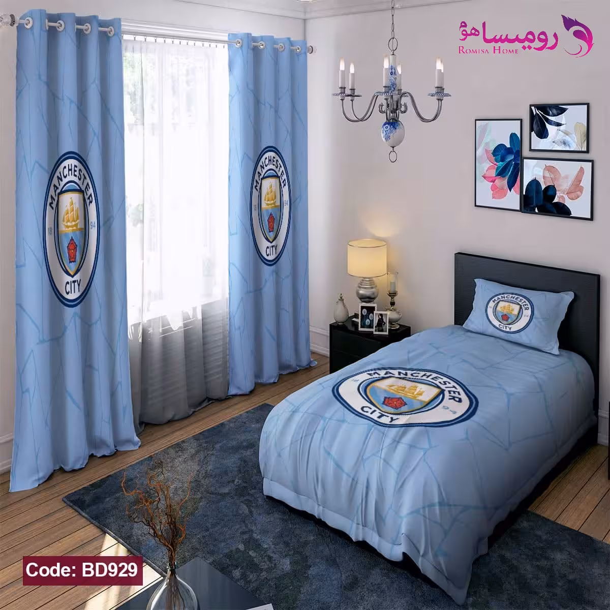قیمت و خرید روتختی طرح Manchester City یک نفره برند دکو کد BD929