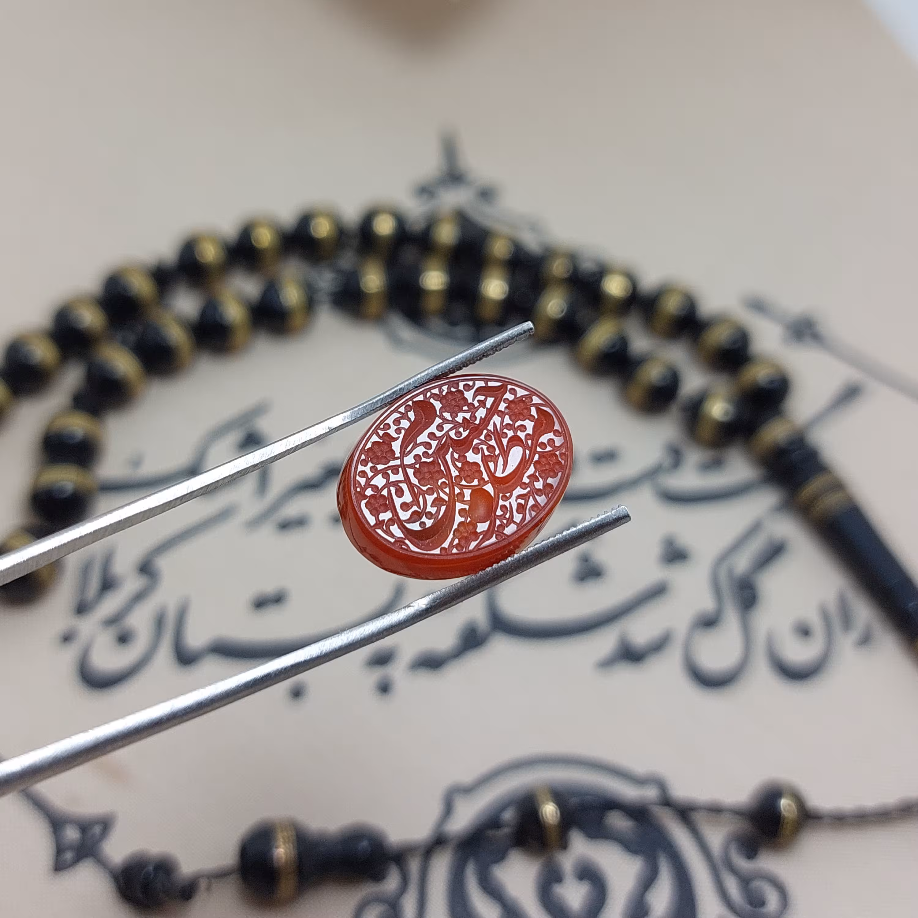 نگین عقیق سرخ یمنی