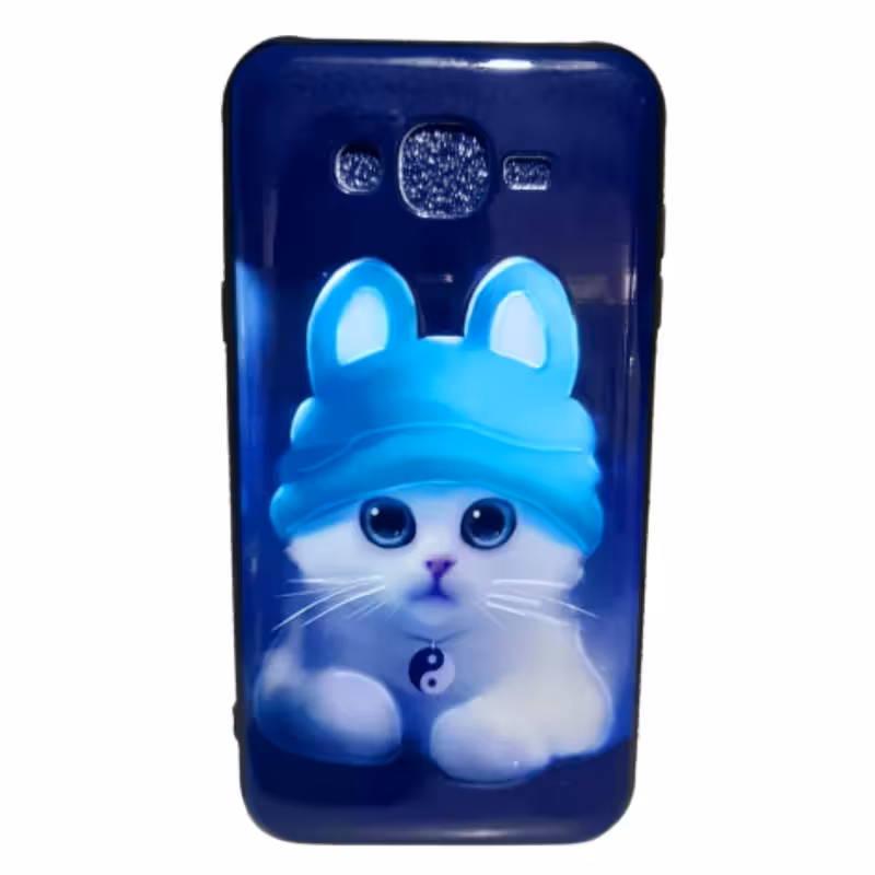 کاور طرح گربه CAT عروسکی مناسب برای گوشی موبایل سامسونگ مدل GALAXY J7/J7 2015/J7 CORE کد3707