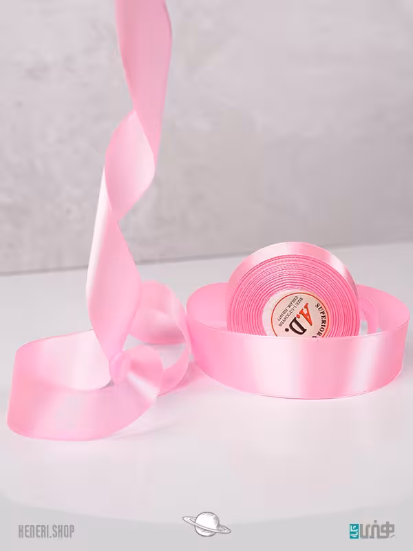 ربان ساتن پهن صورتی Wide pink satin ribbon