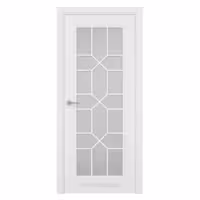 درب اتاق شیشه‌خور کلاسیک سفید طرح شبکه‌ای (MDF رنگ پلی‌یورتان)کد 30605