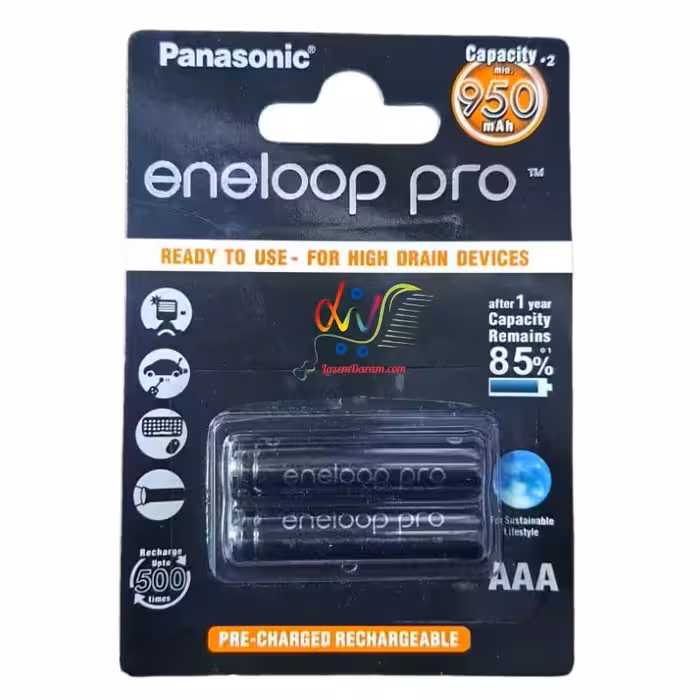 باطری نیم قلمی قابل شارژ پاناسونیک مدل eneloop pro 950mAh