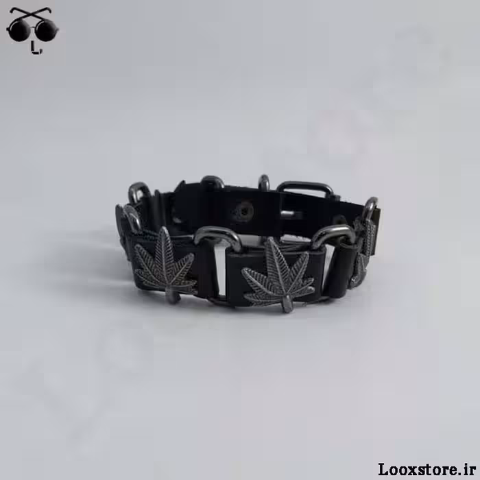 دستبند گنگ چرمی مدل برگ