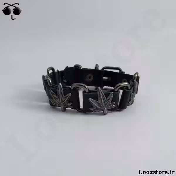 دستبند گنگ چرمی مدل برگ