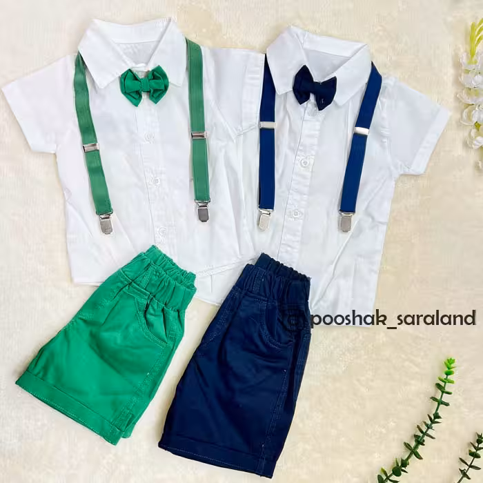 ست پیراهن و شلوارک پسرانه با ساسبند