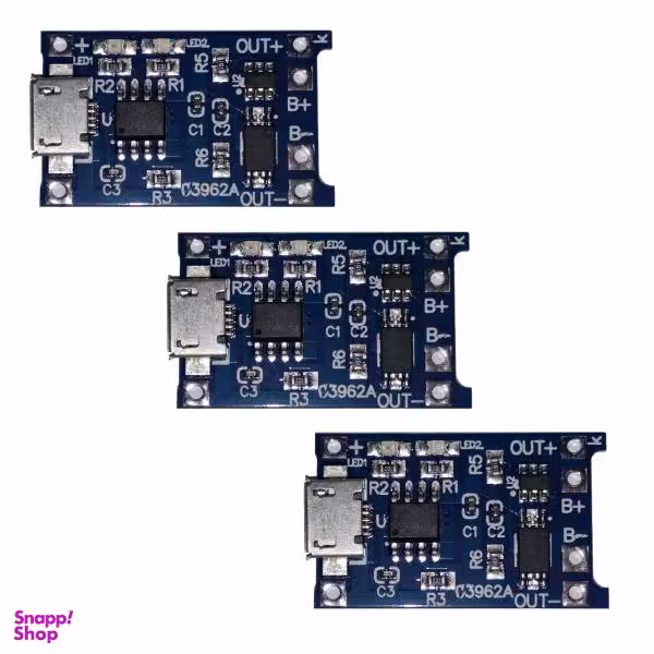 ماژول شارژر باتری مدل TP- 4056 Micro USB بسته 3 عددی
