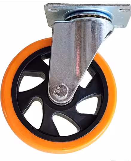 چرخ لوکس نارنجی پایه گردان وارداتی سایز (125)
