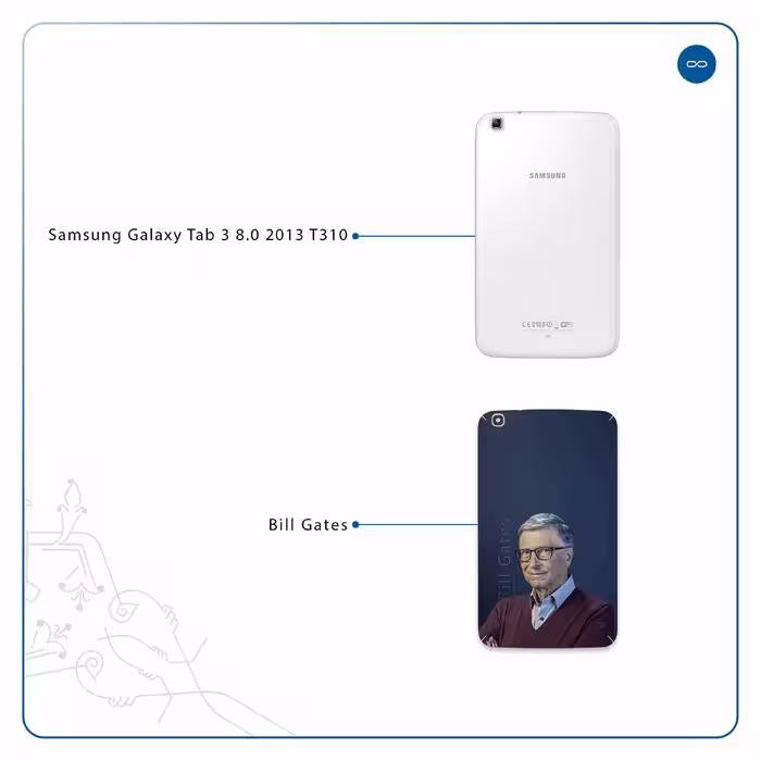 برچسب پوششی ماهوت مدل Bill Gates مناسب برای تبلت سامسونگ Galaxy Tab 3 8.0 2013 T310