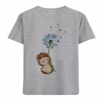 تی شرت آستین کوتاه بچگانه مدل شاپرک وجوجه تیغی D164