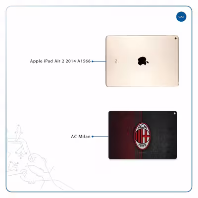 برچسب پوششی ماهوت مدل AC-Milan مناسب برای تبلت اپل iPad Air 2 2014 A1566