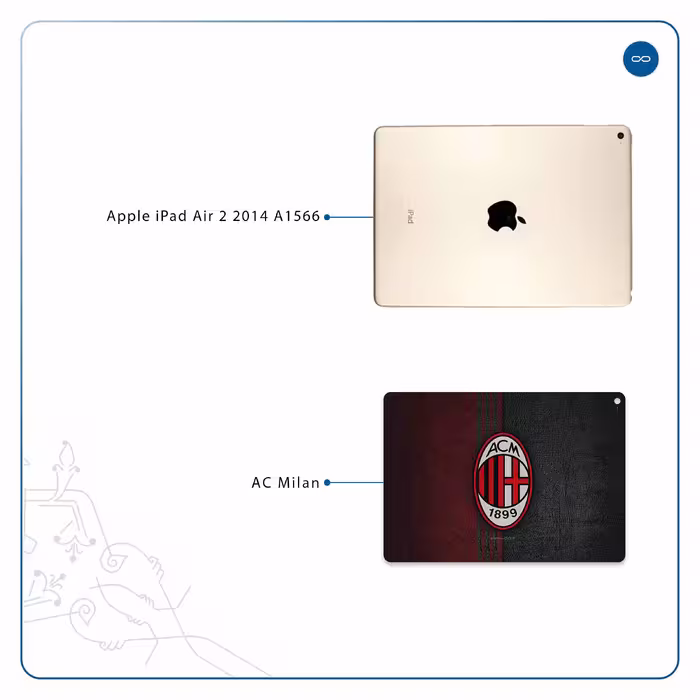 برچسب پوششی ماهوت مدل AC-Milan مناسب برای تبلت اپل iPad Air 2 2014 A1566