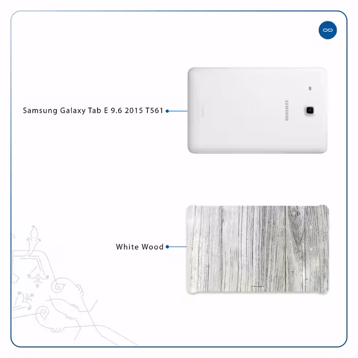 برچسب پوششی ماهوت مدل White Wood مناسب برای تبلت سامسونگ Galaxy Tab E 9.6 2015 T561