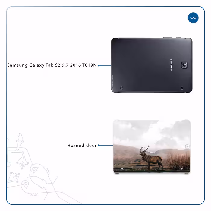 برچسب پوششی ماهوت مدل Horned Deer مناسب برای تبلت سامسونگ Galaxy Tab S2 9.7 2016 T819N