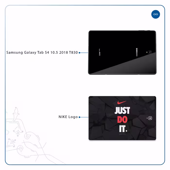 برچسب پوششی ماهوت مدل NIKE-Logo مناسب برای تبلت سامسونگ Galaxy Tab S4 10.5 2018 T830