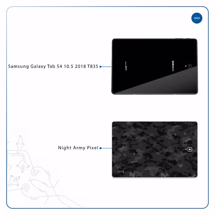 برچسب پوششی ماهوت مدل Night-Army-Pixel مناسب برای تبلت سامسونگ Galaxy Tab S4 10.5 2018 T835