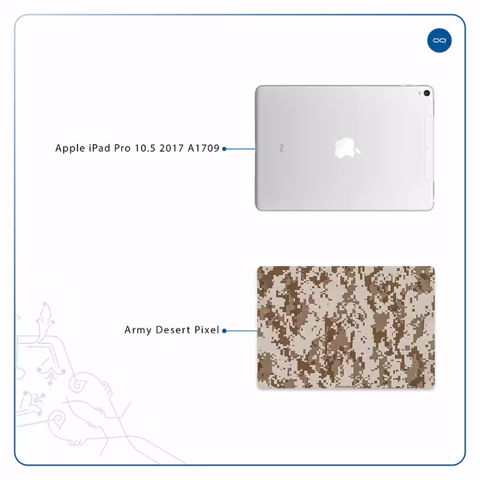 برچسب پوششی ماهوت مدل Army-Desert-Pixel مناسب برای تبلت اپل iPad Pro 10.5 2017 A1709