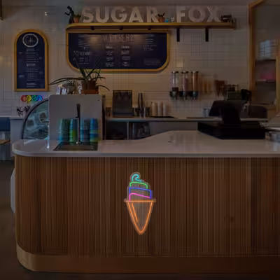 چراغ دیواری نئون دیزاین طرح Ice-Cream-3_MLC