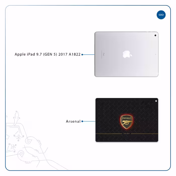 برچسب پوششی ماهوت مدل Arsenal مناسب برای تبلت اپل iPad 9.7 (GEN 5) 2017 A1822