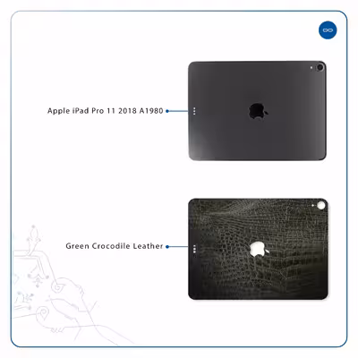برچسب پوششی ماهوت مدل Green-Crocodile-Leather مناسب برای تبلت اپل iPad Pro 11 2018 A1980