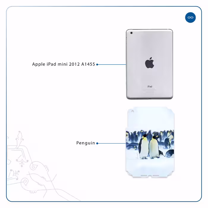 برچسب پوششی ماهوت مدل Penguin مناسب برای تبلت اپل iPad mini 2012 A1455