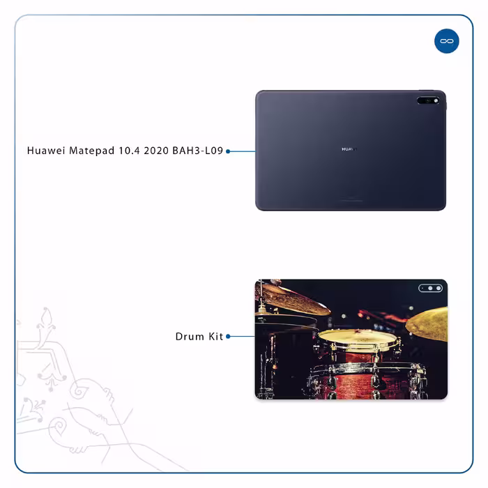 برچسب پوششی ماهوت مدل Drum Kit مناسب برای تبلت هوآوی Matepad 10.4 2020 BAH3-L09