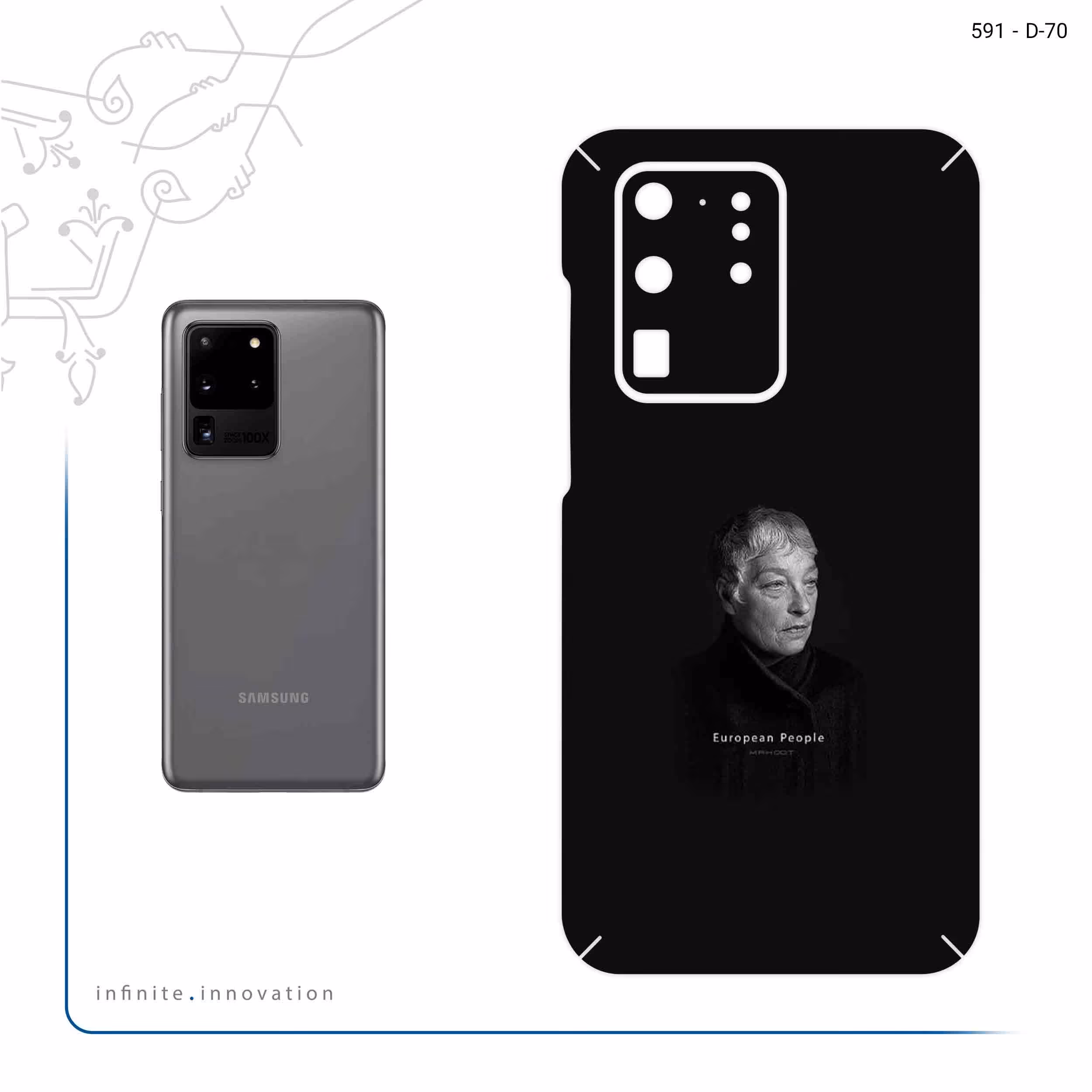 برچسب پوششی ماهوت مدل Portrait of a European Woman مناسب برای گوشی موبایل سامسونگ Galaxy S20 Ultra